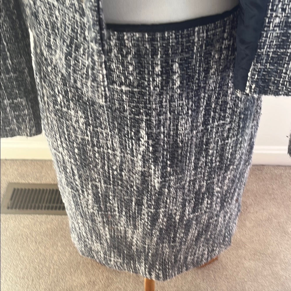 Brooks Brothers Black and White Tweed Blazer with Zipper Closure - Picture 8 of 14